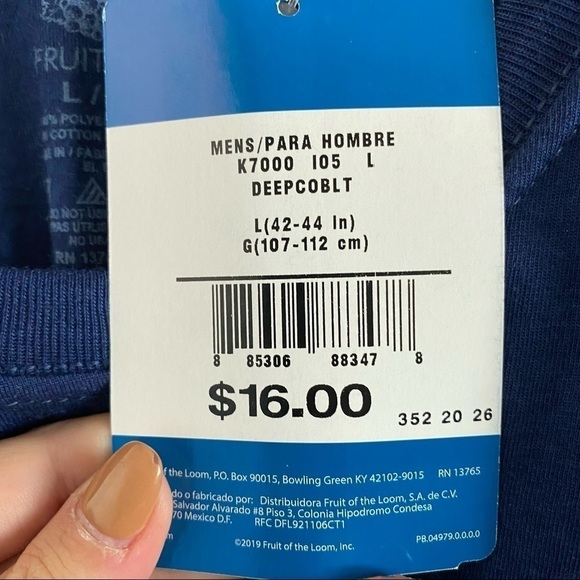 Fruit of the Loom |  NWT Blue Tee - Picture 3 of 5